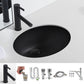 Black Undermount Vanity Sink Modern Porcelain Undermount Vanity Sink 18"L x 15"W x 6"H Sink with Faucet Clearhalo 'Bathroom Remodel & Bathroom Fixtures' 'Bathroom Sinks & Faucet Components' 'Bathroom Sinks' 'bathroom_sink' 'Home Improvement' 'home_improvement' 'home_improvement_bathroom_sink' 6502822