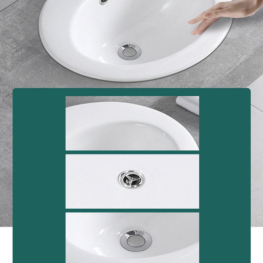 Traditional Wash Stand Oval Shape Porcelain with Pop-Up Drain Vessel Bathroom Sink Clearhalo 'Bathroom Remodel & Bathroom Fixtures' 'Bathroom Sinks & Faucet Components' 'Bathroom Sinks' 'bathroom_sink' 'Home Improvement' 'home_improvement' 'home_improvement_bathroom_sink' 6502849