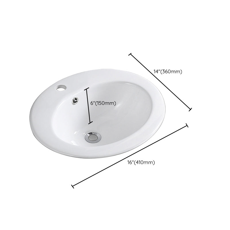 Traditional Wash Stand Oval Shape Porcelain with Pop-Up Drain Vessel Bathroom Sink Clearhalo 'Bathroom Remodel & Bathroom Fixtures' 'Bathroom Sinks & Faucet Components' 'Bathroom Sinks' 'bathroom_sink' 'Home Improvement' 'home_improvement' 'home_improvement_bathroom_sink' 6502855