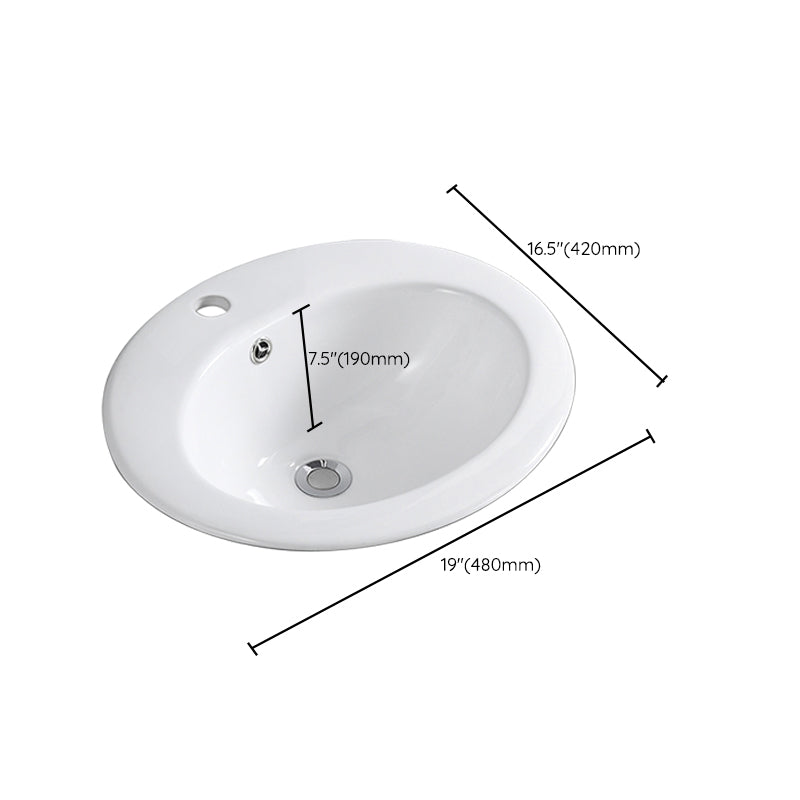Traditional Wash Stand Oval Shape Porcelain with Pop-Up Drain Vessel Bathroom Sink Clearhalo 'Bathroom Remodel & Bathroom Fixtures' 'Bathroom Sinks & Faucet Components' 'Bathroom Sinks' 'bathroom_sink' 'Home Improvement' 'home_improvement' 'home_improvement_bathroom_sink' 6502856