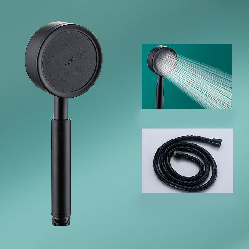 Contemporary Shower Combo Handheld Shower Head with Round Shape Black Shower Head with Hose Clearhalo 'Bathroom Remodel & Bathroom Fixtures' 'Home Improvement' 'home_improvement' 'home_improvement_shower_heads' 'Shower Heads' 'shower_heads' 'Showers & Bathtubs Plumbing' 'Showers & Bathtubs' 6502911