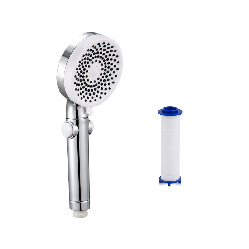 Contemporary Round Shower Head Combo Handheld Shower Head 9.8 Inch H Spray Head White Shower & Filter Ball Clearhalo 'Bathroom Remodel & Bathroom Fixtures' 'Home Improvement' 'home_improvement' 'home_improvement_shower_heads' 'Shower Heads' 'shower_heads' 'Showers & Bathtubs Plumbing' 'Showers & Bathtubs' 6502952