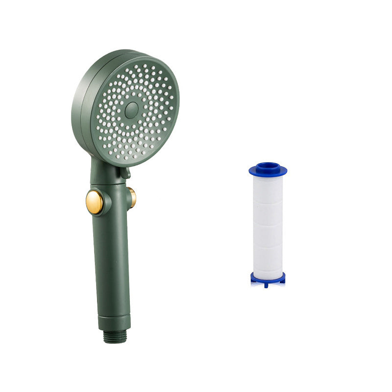 Contemporary Round Shower Head Combo Handheld Shower Head 9.8 Inch H Spray Head Green Shower & Filter Ball Clearhalo 'Bathroom Remodel & Bathroom Fixtures' 'Home Improvement' 'home_improvement' 'home_improvement_shower_heads' 'Shower Heads' 'shower_heads' 'Showers & Bathtubs Plumbing' 'Showers & Bathtubs' 6502959
