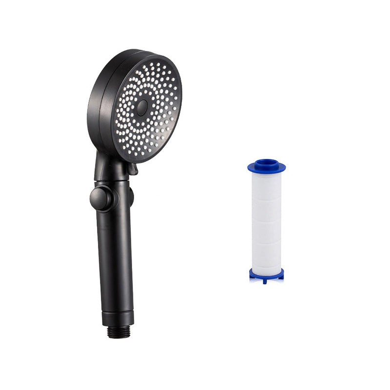 Contemporary Round Shower Head Combo Handheld Shower Head 9.8 Inch H Spray Head Black Shower & Filter Ball Clearhalo 'Bathroom Remodel & Bathroom Fixtures' 'Home Improvement' 'home_improvement' 'home_improvement_shower_heads' 'Shower Heads' 'shower_heads' 'Showers & Bathtubs Plumbing' 'Showers & Bathtubs' 6502968