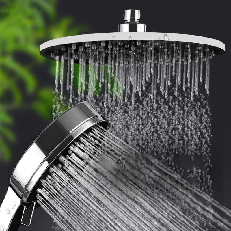 Contemporary Rain Fall Shower Head Combo Round Single Spray Shower Combo Top Spray & Shower Clearhalo 'Bathroom Remodel & Bathroom Fixtures' 'Home Improvement' 'home_improvement' 'home_improvement_shower_heads' 'Shower Heads' 'shower_heads' 'Showers & Bathtubs Plumbing' 'Showers & Bathtubs' 6502976