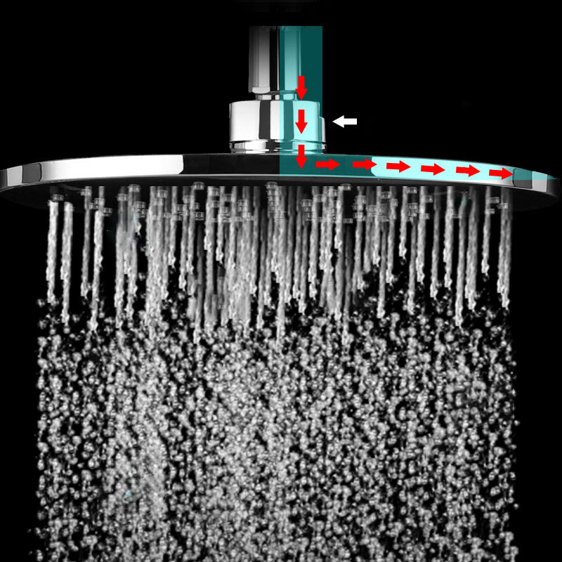 Contemporary Rain Fall Shower Head Combo Round Single Spray Shower Combo Clearhalo 'Bathroom Remodel & Bathroom Fixtures' 'Home Improvement' 'home_improvement' 'home_improvement_shower_heads' 'Shower Heads' 'shower_heads' 'Showers & Bathtubs Plumbing' 'Showers & Bathtubs' 6502977