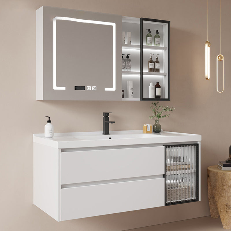 Modern Sink Vanity Solid Color Wall Mount Vanity Cabinet for Bathroom Clearhalo 'Bathroom Remodel & Bathroom Fixtures' 'Bathroom Vanities' 'bathroom_vanities' 'Home Improvement' 'home_improvement' 'home_improvement_bathroom_vanities' 6503026