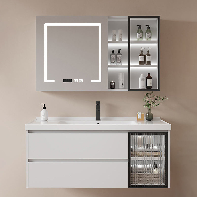 Modern Sink Vanity Solid Color Wall Mount Vanity Cabinet for Bathroom Clearhalo 'Bathroom Remodel & Bathroom Fixtures' 'Bathroom Vanities' 'bathroom_vanities' 'Home Improvement' 'home_improvement' 'home_improvement_bathroom_vanities' 6503028