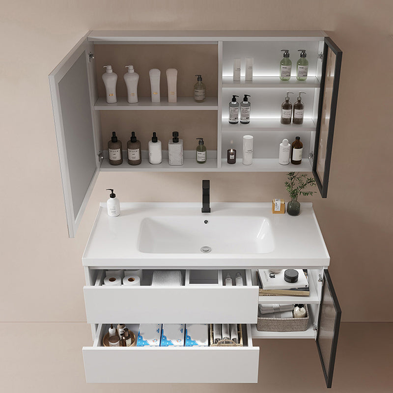 Modern Sink Vanity Solid Color Wall Mount Vanity Cabinet for Bathroom Clearhalo 'Bathroom Remodel & Bathroom Fixtures' 'Bathroom Vanities' 'bathroom_vanities' 'Home Improvement' 'home_improvement' 'home_improvement_bathroom_vanities' 6503031