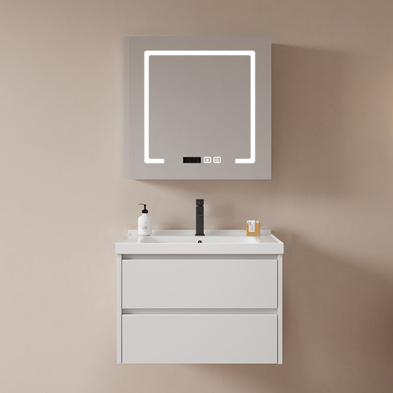 Modern Sink Vanity Solid Color Wall Mount Vanity Cabinet for Bathroom Vanity & Faucet & Mirror Cabinet Smart Control Included Clearhalo 'Bathroom Remodel & Bathroom Fixtures' 'Bathroom Vanities' 'bathroom_vanities' 'Home Improvement' 'home_improvement' 'home_improvement_bathroom_vanities' 6503033