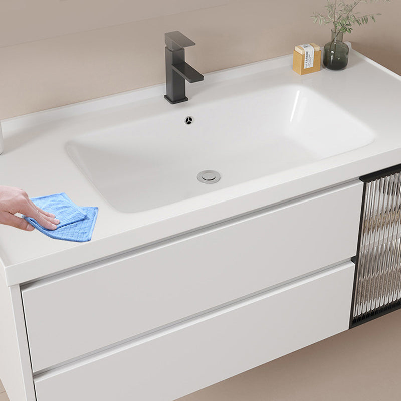 Modern Sink Vanity Solid Color Wall Mount Vanity Cabinet for Bathroom Clearhalo 'Bathroom Remodel & Bathroom Fixtures' 'Bathroom Vanities' 'bathroom_vanities' 'Home Improvement' 'home_improvement' 'home_improvement_bathroom_vanities' 6503045