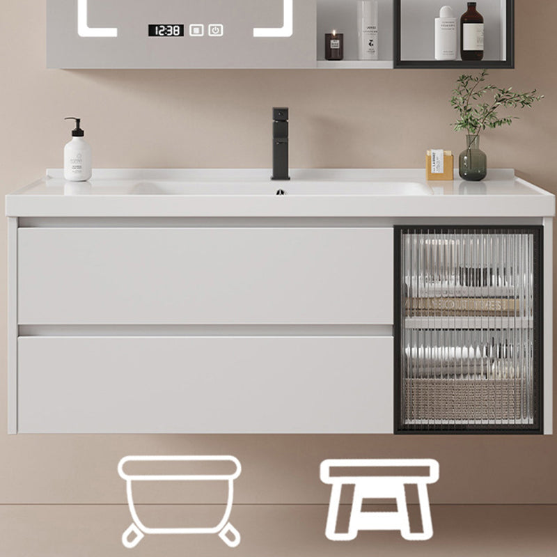 Modern Sink Vanity Solid Color Wall Mount Vanity Cabinet for Bathroom Clearhalo 'Bathroom Remodel & Bathroom Fixtures' 'Bathroom Vanities' 'bathroom_vanities' 'Home Improvement' 'home_improvement' 'home_improvement_bathroom_vanities' 6503046