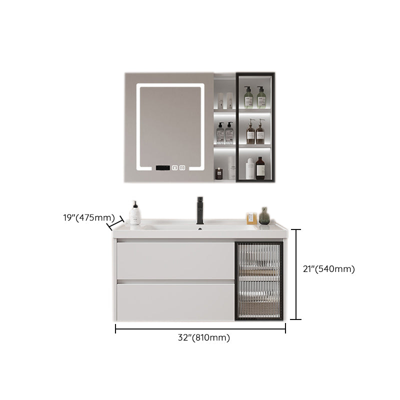 Modern Sink Vanity Solid Color Wall Mount Vanity Cabinet for Bathroom Clearhalo 'Bathroom Remodel & Bathroom Fixtures' 'Bathroom Vanities' 'bathroom_vanities' 'Home Improvement' 'home_improvement' 'home_improvement_bathroom_vanities' 6503061