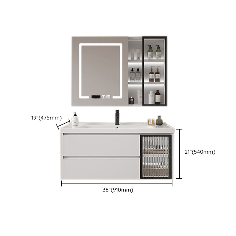 Modern Sink Vanity Solid Color Wall Mount Vanity Cabinet for Bathroom Clearhalo 'Bathroom Remodel & Bathroom Fixtures' 'Bathroom Vanities' 'bathroom_vanities' 'Home Improvement' 'home_improvement' 'home_improvement_bathroom_vanities' 6503063