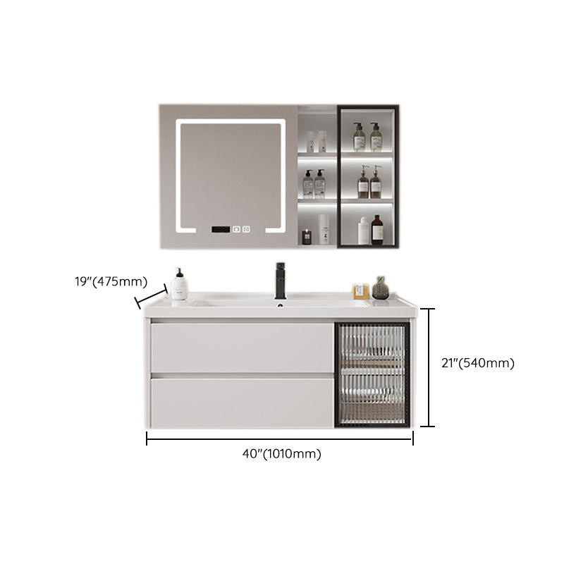 Modern Sink Vanity Solid Color Wall Mount Vanity Cabinet for Bathroom Clearhalo 'Bathroom Remodel & Bathroom Fixtures' 'Bathroom Vanities' 'bathroom_vanities' 'Home Improvement' 'home_improvement' 'home_improvement_bathroom_vanities' 6503065