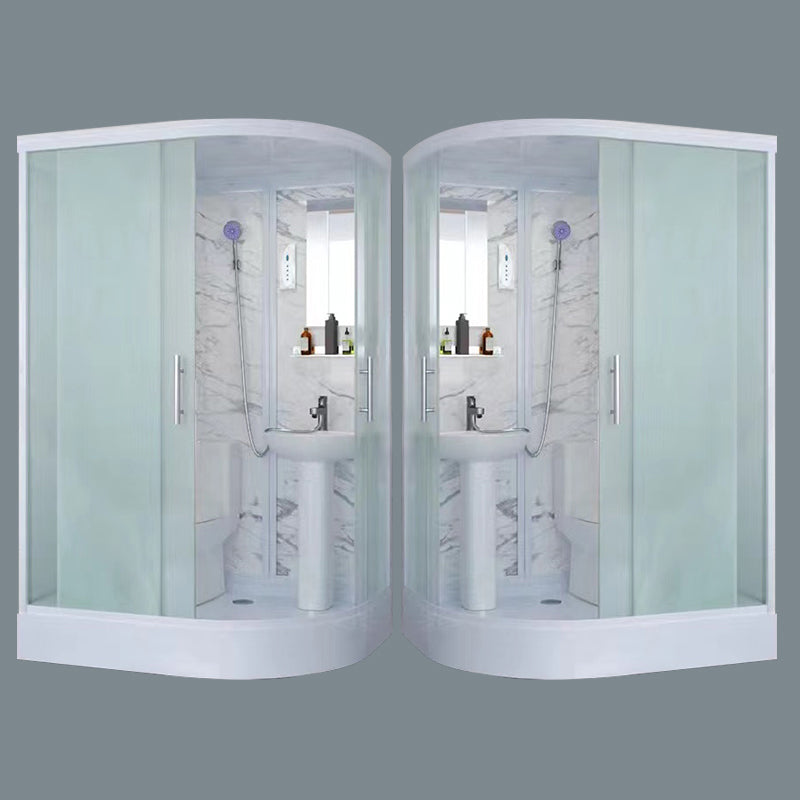Sliding Shower Enclosure Framed Shower with Tempered Glass in White without Toilet Clearhalo 'Bathroom Remodel & Bathroom Fixtures' 'Home Improvement' 'home_improvement' 'home_improvement_shower_stalls_enclosures' 'Shower Stalls & Enclosures' 'shower_stalls_enclosures' 'Showers & Bathtubs' 6503074
