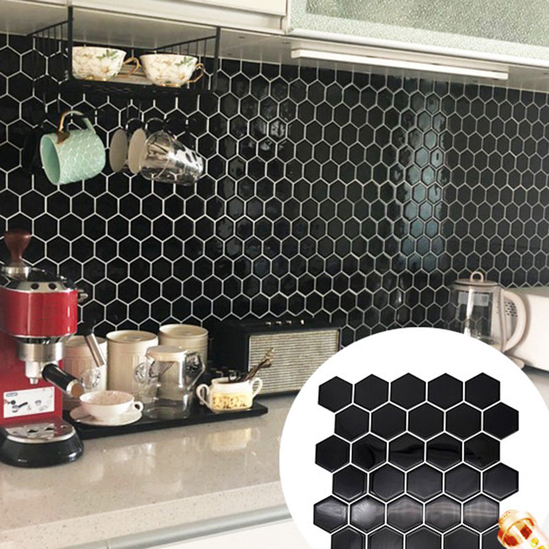 Hexagon Wall Tile Grease Proofing Steel and Pick Kitchen Wallpaper Clearhalo 'Flooring 'Home Improvement' 'home_improvement' 'home_improvement_peel_stick_blacksplash' 'Peel & Stick Backsplash Tile' 'peel_stick_blacksplash' 'Walls & Ceilings' Walls and Ceiling' 6503105