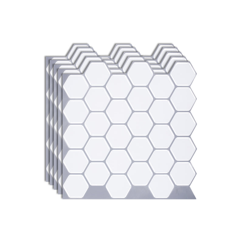 Hexagon Wall Tile Grease Proofing Steel and Pick Kitchen Wallpaper White Clearhalo 'Flooring 'Home Improvement' 'home_improvement' 'home_improvement_peel_stick_blacksplash' 'Peel & Stick Backsplash Tile' 'peel_stick_blacksplash' 'Walls & Ceilings' Walls and Ceiling' 6503106