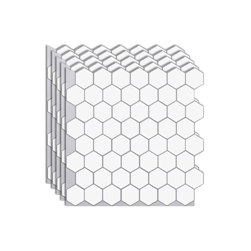 Hexagon Wall Tile Grease Proofing Steel and Pick Kitchen Wallpaper Gloss White Clearhalo 'Flooring 'Home Improvement' 'home_improvement' 'home_improvement_peel_stick_blacksplash' 'Peel & Stick Backsplash Tile' 'peel_stick_blacksplash' 'Walls & Ceilings' Walls and Ceiling' 6503109