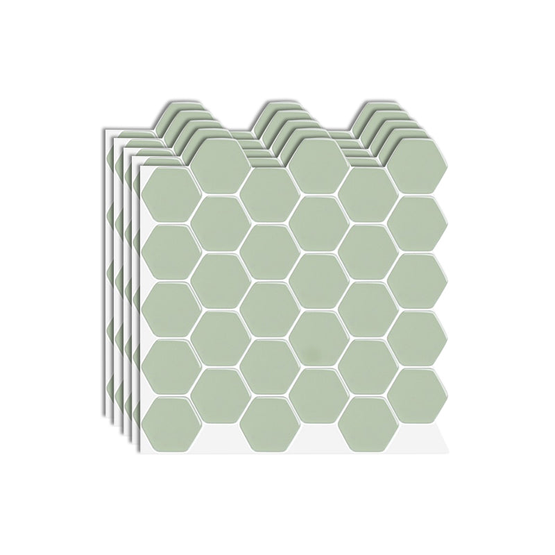 Hexagon Wall Tile Grease Proofing Steel and Pick Kitchen Wallpaper Green Clearhalo 'Flooring 'Home Improvement' 'home_improvement' 'home_improvement_peel_stick_blacksplash' 'Peel & Stick Backsplash Tile' 'peel_stick_blacksplash' 'Walls & Ceilings' Walls and Ceiling' 6503117