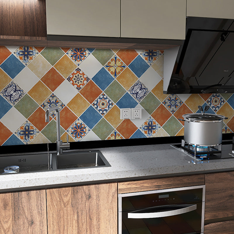 Rectangular Wall Tile Peel and Stick Geometric Print Stick Kitchen Wallpaper Clearhalo 'Flooring 'Home Improvement' 'home_improvement' 'home_improvement_peel_stick_blacksplash' 'Peel & Stick Backsplash Tile' 'peel_stick_blacksplash' 'Walls & Ceilings' Walls and Ceiling' 6503131