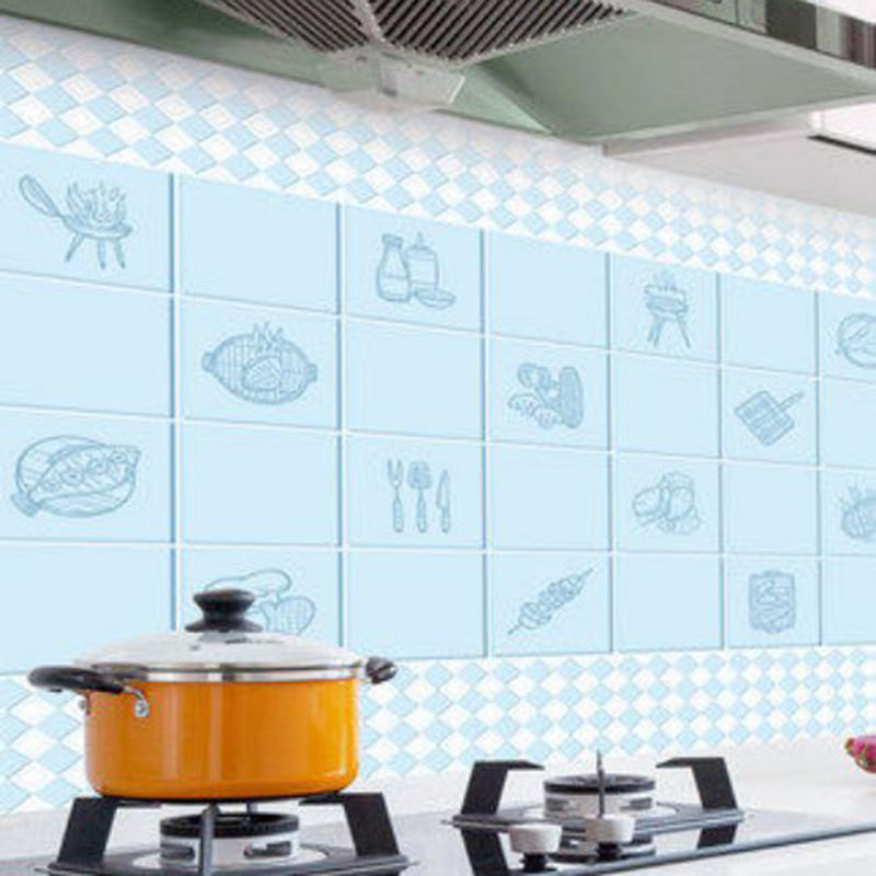 Modern Tile-Peel & Stick Plastic Square Peel and Stick Wall Tile for Kitchen Sky Blue Clearhalo 'Flooring 'Home Improvement' 'home_improvement' 'home_improvement_peel_stick_blacksplash' 'Peel & Stick Backsplash Tile' 'peel_stick_blacksplash' 'Walls & Ceilings' Walls and Ceiling' 6503731