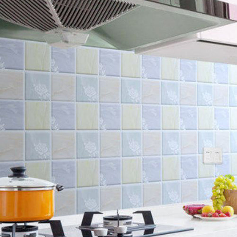 Modern Tile-Peel & Stick Plastic Square Peel and Stick Wall Tile for Kitchen Yellow/ Blue Clearhalo 'Flooring 'Home Improvement' 'home_improvement' 'home_improvement_peel_stick_blacksplash' 'Peel & Stick Backsplash Tile' 'peel_stick_blacksplash' 'Walls & Ceilings' Walls and Ceiling' 6503732