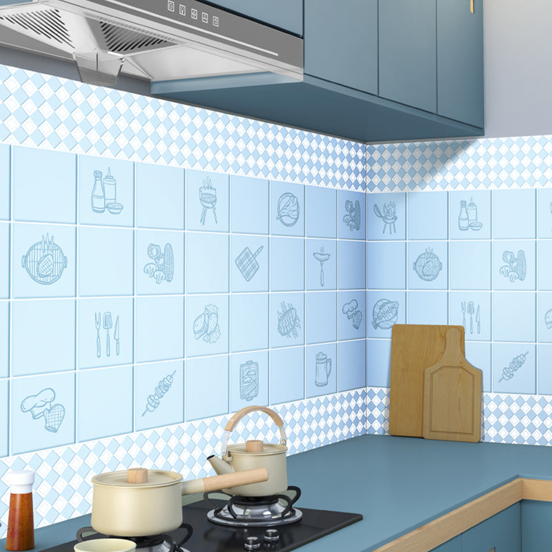 Modern Tile-Peel & Stick Plastic Square Peel and Stick Wall Tile for Kitchen Clearhalo 'Flooring 'Home Improvement' 'home_improvement' 'home_improvement_peel_stick_blacksplash' 'Peel & Stick Backsplash Tile' 'peel_stick_blacksplash' 'Walls & Ceilings' Walls and Ceiling' 6503733