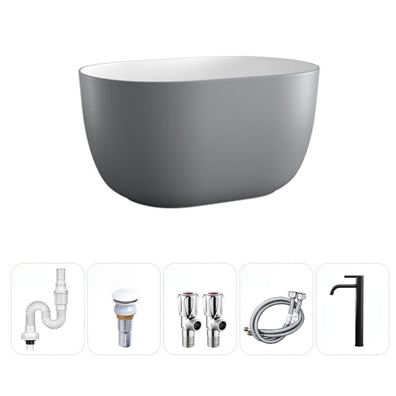 Modern Vessel Lavatory Sink Oval Porcelain with Pop-Up Drain Vessel Sink Grey Sink with Faucet Clearhalo 'Bathroom Remodel & Bathroom Fixtures' 'Bathroom Sinks & Faucet Components' 'Bathroom Sinks' 'bathroom_sink' 'Home Improvement' 'home_improvement' 'home_improvement_bathroom_sink' 6503775