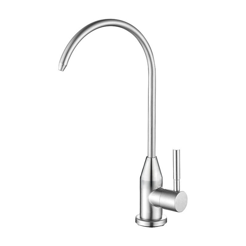 Contemporary Kitchen Faucet Stainless Steel Single Handle High Arc Kitchen Faucet Silver Sharp-Crested Clearhalo 'Home Improvement' 'home_improvement' 'home_improvement_kitchen_faucets' 'Kitchen Faucets' 'Kitchen Remodel & Kitchen Fixtures' 'Kitchen Sinks & Faucet Components' 'kitchen_faucets' 6503879
