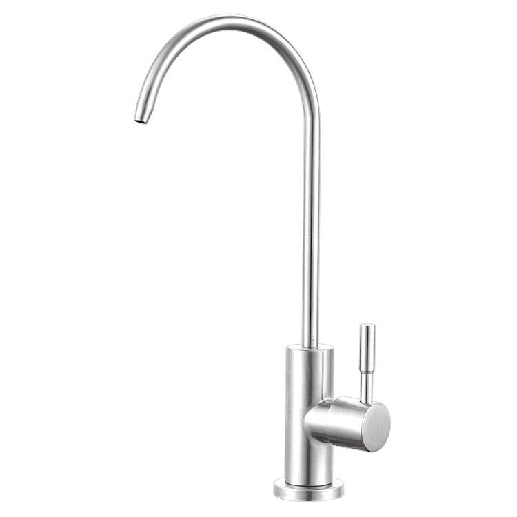 Contemporary Kitchen Faucet Stainless Steel Single Handle High Arc Kitchen Faucet Silver Plain Top Clearhalo 'Home Improvement' 'home_improvement' 'home_improvement_kitchen_faucets' 'Kitchen Faucets' 'Kitchen Remodel & Kitchen Fixtures' 'Kitchen Sinks & Faucet Components' 'kitchen_faucets' 6503881