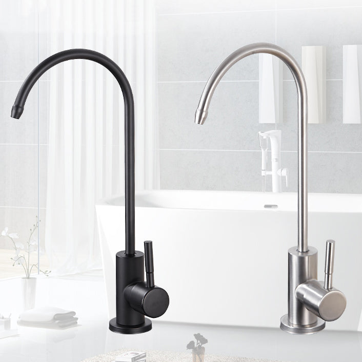 Contemporary Kitchen Faucet Stainless Steel Single Handle High Arc Kitchen Faucet Clearhalo 'Home Improvement' 'home_improvement' 'home_improvement_kitchen_faucets' 'Kitchen Faucets' 'Kitchen Remodel & Kitchen Fixtures' 'Kitchen Sinks & Faucet Components' 'kitchen_faucets' 6503894