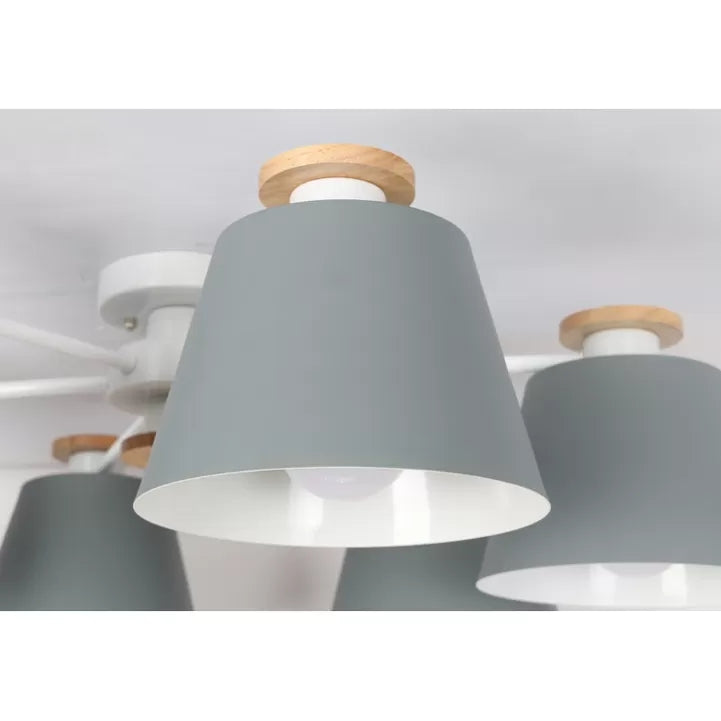 Bucket Shade Hanging Light Multi-Head Metal Chandelier for Kindergarten Foyer Clearhalo 'Ceiling Lights' 'Chandeliers' Lighting' options 65044