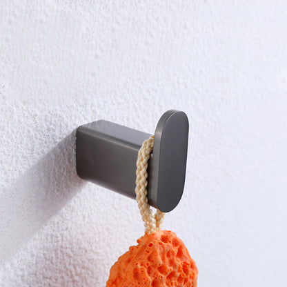 Dark Gray Modern Bathroom Accessory Set Steel Bathroom Accessory Kit Towel Robe Hook (Single Hook) Clearhalo 'Bathroom Hardware Sets' 'Bathroom Hardware' 'Bathroom Remodel & Bathroom Fixtures' 'bathroom_hardware_sets' 'Home Improvement' 'home_improvement' 'home_improvement_bathroom_hardware_sets' 6506628