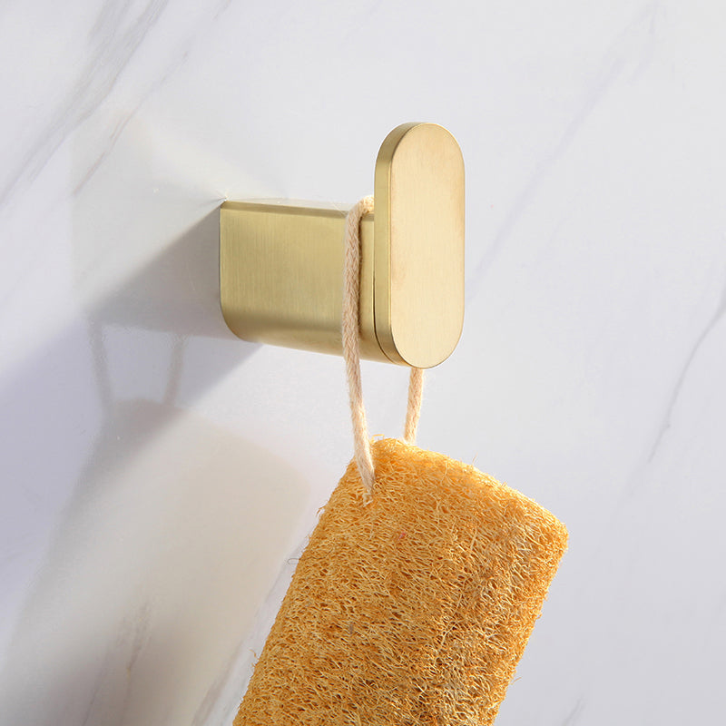 Modern Bathroom Hardware Set Gold Towel Bar Bath Hardware Set Towel Robe Hook (Single Hook) Clearhalo 'Bathroom Hardware Sets' 'Bathroom Hardware' 'Bathroom Remodel & Bathroom Fixtures' 'bathroom_hardware_sets' 'Home Improvement' 'home_improvement' 'home_improvement_bathroom_hardware_sets' 6506683