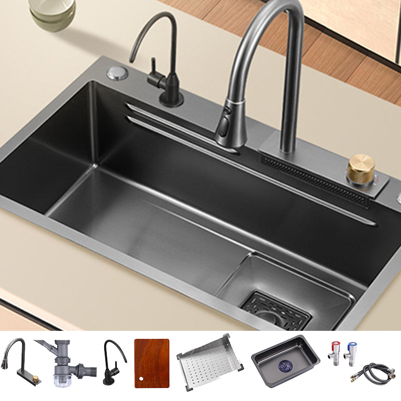 Classic Style Kitchen Sink Corrosion Resistant 5 Holes Kitchen Sink with Drain Assembly Sink with Faucet Double Tap for Water Purification Clearhalo 'Home Improvement' 'home_improvement' 'home_improvement_kitchen_sinks' 'Kitchen Remodel & Kitchen Fixtures' 'Kitchen Sinks & Faucet Components' 'Kitchen Sinks' 'kitchen_sinks' 6507494