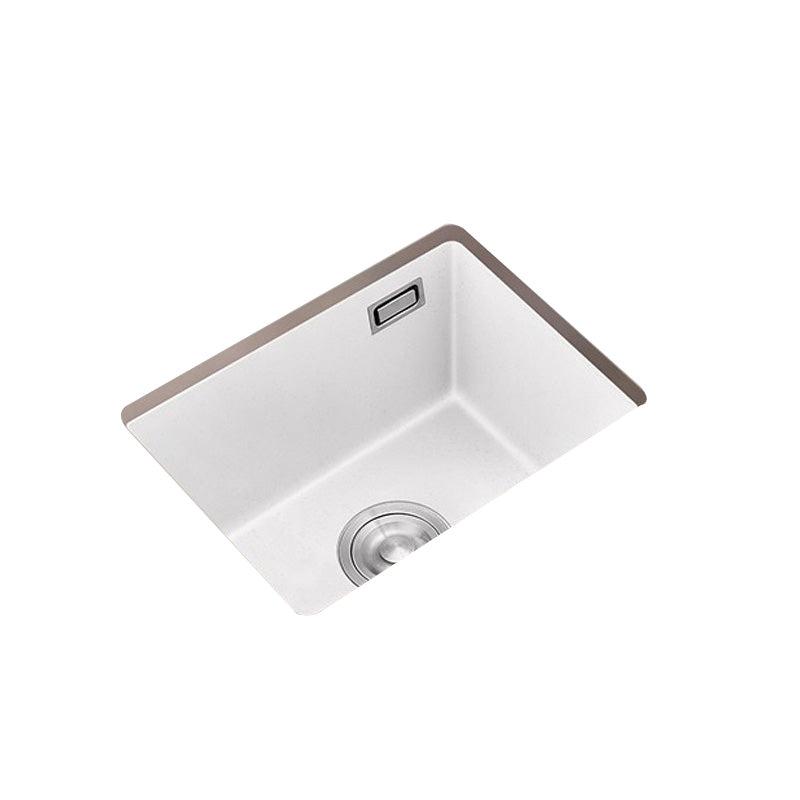 White Rectangle Kitchen Sink with Faucet Single Bowl Quartz Sink Clearhalo 'Home Improvement' 'home_improvement' 'home_improvement_kitchen_sinks' 'Kitchen Remodel & Kitchen Fixtures' 'Kitchen Sinks & Faucet Components' 'Kitchen Sinks' 'kitchen_sinks' 6510551