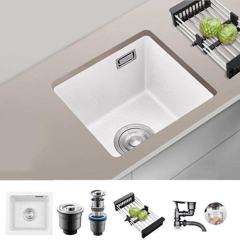 White Rectangle Kitchen Sink with Faucet Single Bowl Quartz Sink Sink Only None Clearhalo 'Home Improvement' 'home_improvement' 'home_improvement_kitchen_sinks' 'Kitchen Remodel & Kitchen Fixtures' 'Kitchen Sinks & Faucet Components' 'Kitchen Sinks' 'kitchen_sinks' 6510554