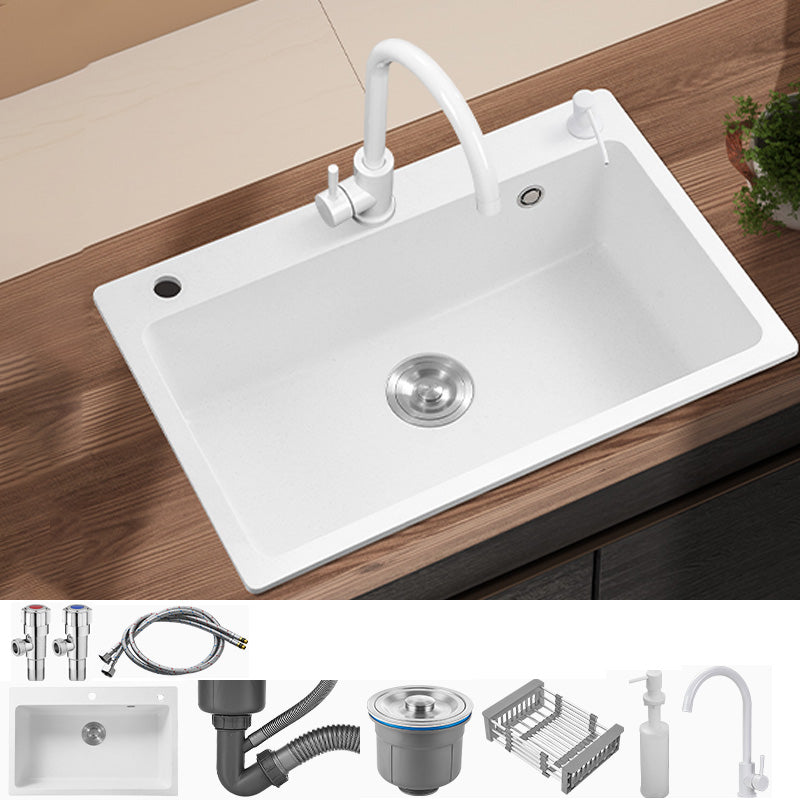 White Rectangle Kitchen Sink 2 Holes Drop-In Contemporary Sink Sink with Faucet Round Faucet Clearhalo 'Home Improvement' 'home_improvement' 'home_improvement_kitchen_sinks' 'Kitchen Remodel & Kitchen Fixtures' 'Kitchen Sinks & Faucet Components' 'Kitchen Sinks' 'kitchen_sinks' 6510579