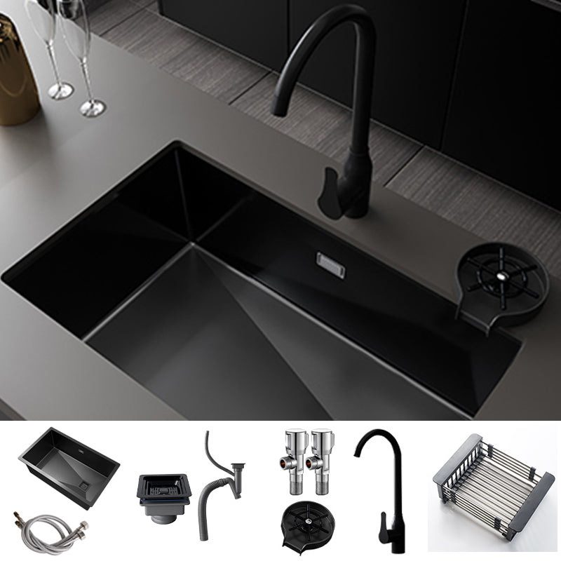 Modern Style Kitchen Sink Stainless Steel Undermount Kitchen Sink Sink with Faucet Round Faucet Clearhalo 'Home Improvement' 'home_improvement' 'home_improvement_kitchen_sinks' 'Kitchen Remodel & Kitchen Fixtures' 'Kitchen Sinks & Faucet Components' 'Kitchen Sinks' 'kitchen_sinks' 6510622