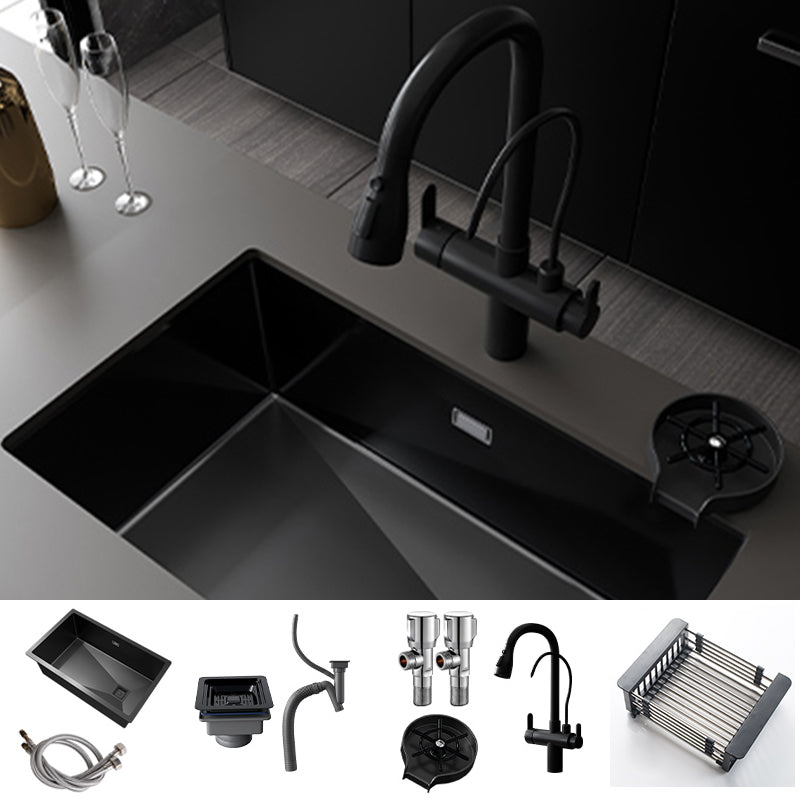 Modern Style Kitchen Sink Stainless Steel Undermount Kitchen Sink Sink with Faucet Double Tap for Water Purification Clearhalo 'Home Improvement' 'home_improvement' 'home_improvement_kitchen_sinks' 'Kitchen Remodel & Kitchen Fixtures' 'Kitchen Sinks & Faucet Components' 'Kitchen Sinks' 'kitchen_sinks' 6510627