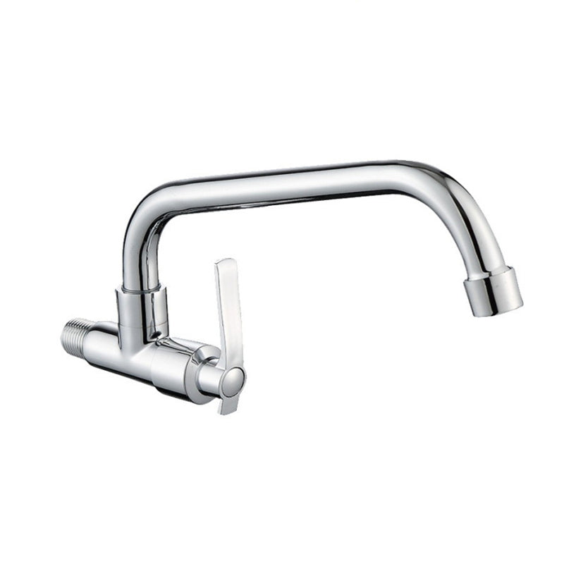Contemporary Single Handle Kitchen Faucet Wall-mounted Faucet in Chrome 4.7" Clearhalo 'Home Improvement' 'home_improvement' 'home_improvement_kitchen_faucets' 'Kitchen Faucets' 'Kitchen Remodel & Kitchen Fixtures' 'Kitchen Sinks & Faucet Components' 'kitchen_faucets' 6510808