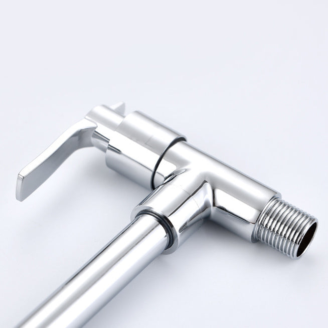 Contemporary Single Handle Kitchen Faucet Wall-mounted Faucet in Chrome Clearhalo 'Home Improvement' 'home_improvement' 'home_improvement_kitchen_faucets' 'Kitchen Faucets' 'Kitchen Remodel & Kitchen Fixtures' 'Kitchen Sinks & Faucet Components' 'kitchen_faucets' 6510815