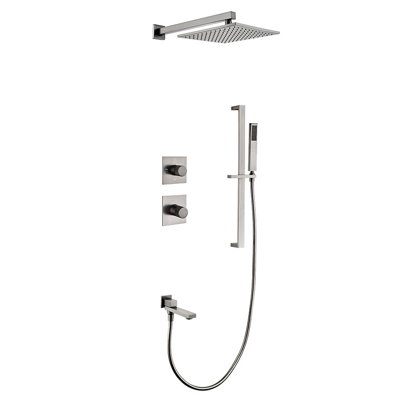 Modern Shower Trim Brass Handheld Shower Head Wall Mounted Shower System Clearhalo 'Bathroom Remodel & Bathroom Fixtures' 'Home Improvement' 'home_improvement' 'home_improvement_shower_faucets' 'Shower Faucets & Systems' 'shower_faucets' 'Showers & Bathtubs Plumbing' 'Showers & Bathtubs' 6510835