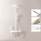 Modern Shower System Brass Slide Bar Included Wall Mounted Shower Set White Round Four-function Hot and Cold Models Clearhalo 'Bathroom Remodel & Bathroom Fixtures' 'Home Improvement' 'home_improvement' 'home_improvement_shower_faucets' 'Shower Faucets & Systems' 'shower_faucets' 'Showers & Bathtubs Plumbing' 'Showers & Bathtubs' 6510859