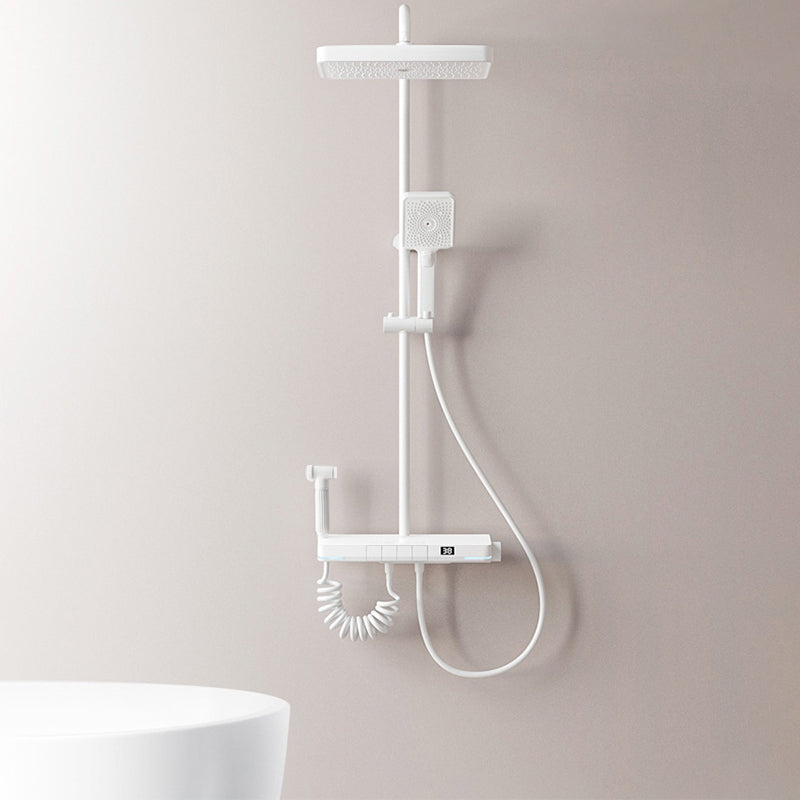 Modern Shower System Brass Slide Bar Included Wall Mounted Shower Set Clearhalo 'Bathroom Remodel & Bathroom Fixtures' 'Home Improvement' 'home_improvement' 'home_improvement_shower_faucets' 'Shower Faucets & Systems' 'shower_faucets' 'Showers & Bathtubs Plumbing' 'Showers & Bathtubs' 6510862