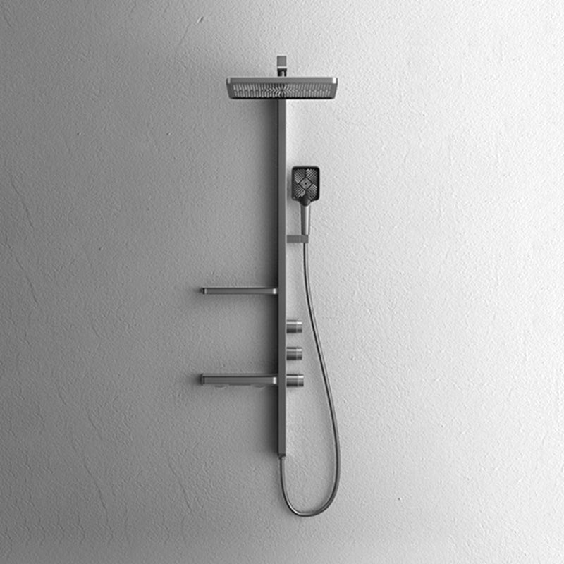 Modern Shower System Brass Thermostatic Handheld Shower Head Wall Mounted Shower Trim Gun Grey Clearhalo 'Bathroom Remodel & Bathroom Fixtures' 'Home Improvement' 'home_improvement' 'home_improvement_shower_faucets' 'Shower Faucets & Systems' 'shower_faucets' 'Showers & Bathtubs Plumbing' 'Showers & Bathtubs' 6510866