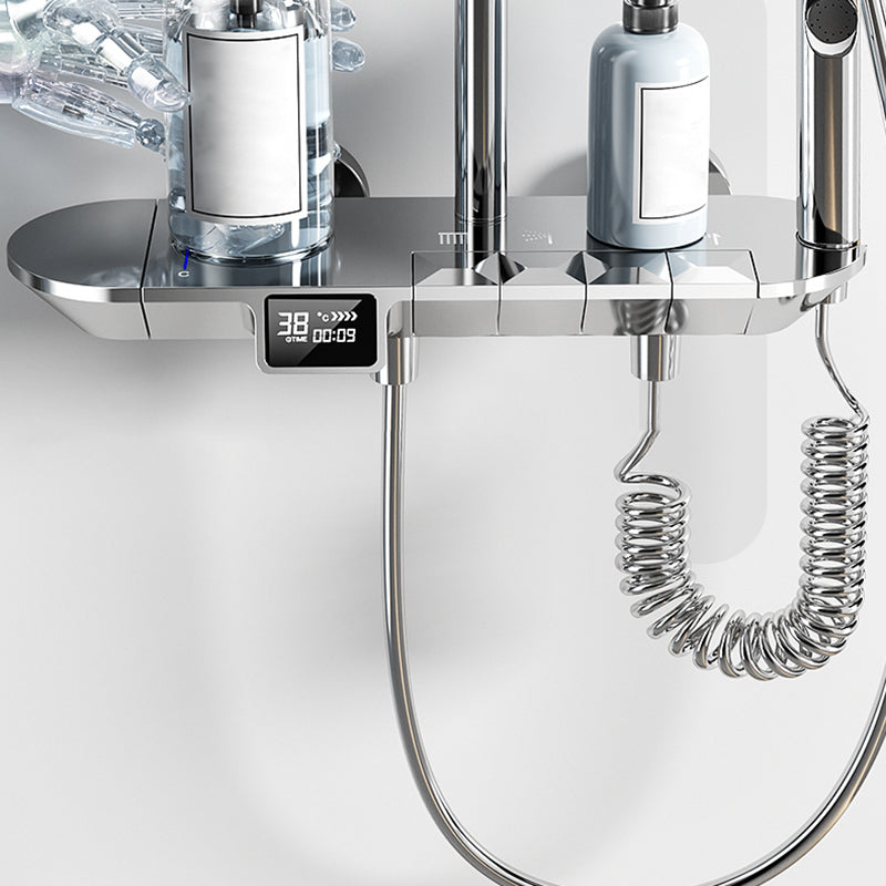 Modern Shower Faucet Brass Adjustable Shower Head Temperature Control Shower System Clearhalo 'Bathroom Remodel & Bathroom Fixtures' 'Home Improvement' 'home_improvement' 'home_improvement_shower_faucets' 'Shower Faucets & Systems' 'shower_faucets' 'Showers & Bathtubs Plumbing' 'Showers & Bathtubs' 6510898