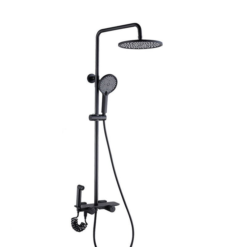 Brass Wall Mounted Shower System Slide Bar Included Shower Set Clearhalo 'Bathroom Remodel & Bathroom Fixtures' 'Home Improvement' 'home_improvement' 'home_improvement_shower_faucets' 'Shower Faucets & Systems' 'shower_faucets' 'Showers & Bathtubs Plumbing' 'Showers & Bathtubs' 6510920