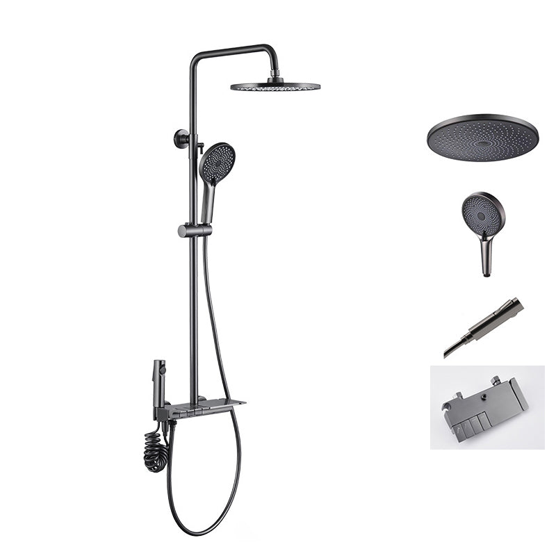 Brass Wall Mounted Shower System Slide Bar Included Shower Set Spray Gun Included Clearhalo 'Bathroom Remodel & Bathroom Fixtures' 'Home Improvement' 'home_improvement' 'home_improvement_shower_faucets' 'Shower Faucets & Systems' 'shower_faucets' 'Showers & Bathtubs Plumbing' 'Showers & Bathtubs' 6510921